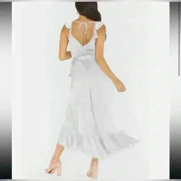 Show Me Your Mumu Samantha Dress ~ Silver Luxe Satin ~ large ~NEW IN POLY! - Picture 3 of 7